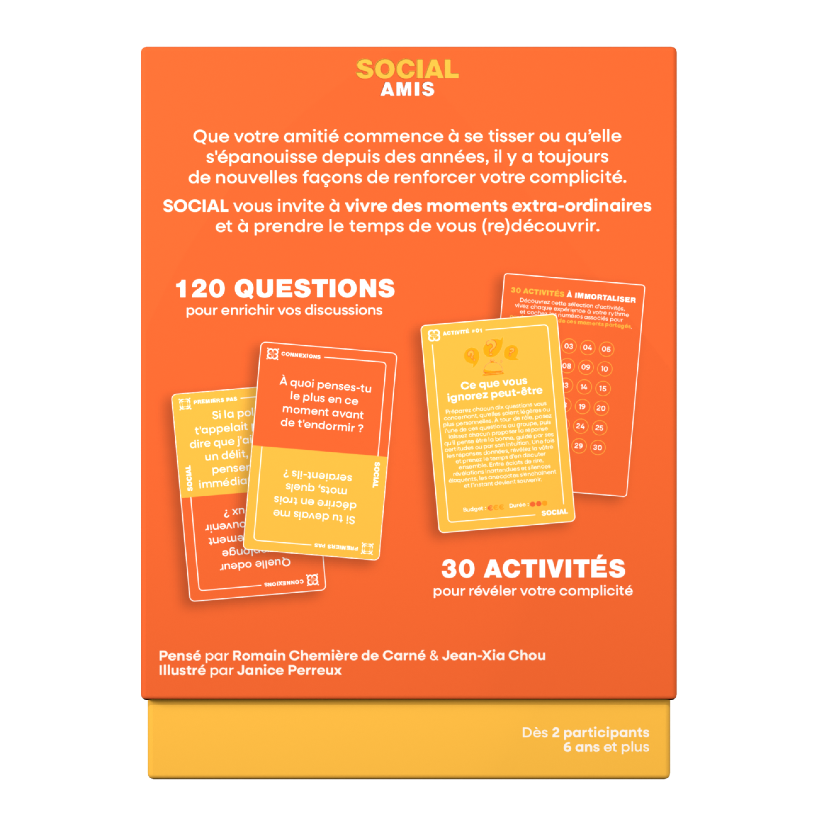 Social Amis – Les Petites Questions des Grandes Discussions | Jeu entre amis | 120 questions & 30 activités | Jeu de cartes de conversation | 2+ joueurs